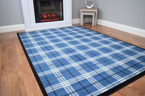 Tartan design black - tartan, blue