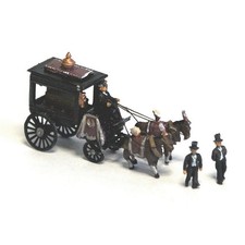 Horse Drawn Hearse + figures N