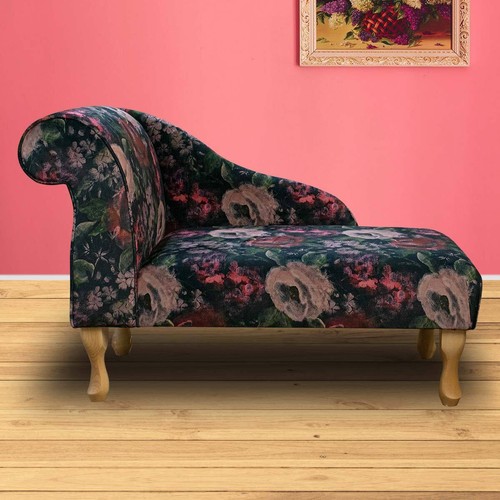 Red floral chaise longue small - red,