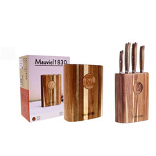 Mauviel Copper Acacia Knife Block – Storage Block for 1830 Knife Set
