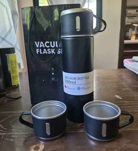 Vacuum flask set black 500ml - set,