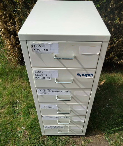 Cream colour metal drawer - cream,