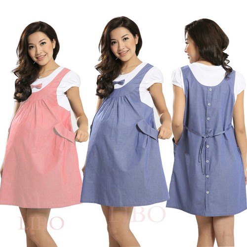 Summer maternity dress bow - summer,