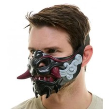Half Face Japanese Demon Mask