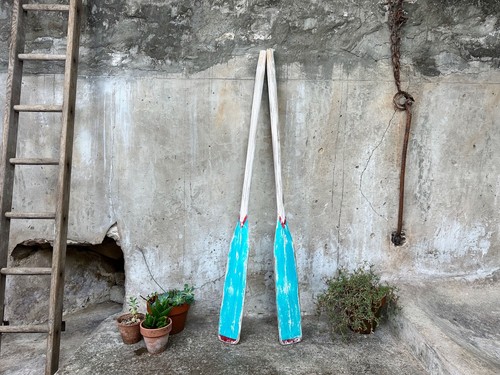 Vintage pair painted wooden - pair, of