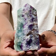 318G  Natural Fluorite Crystal Column Magic Wand Obelisk Point Earth Healing