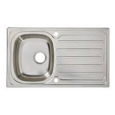 Cooke & Lewis Nakaya Polished Stainless steel 1 Bowl Sink & drainer 500mx860mm