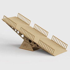 Wooden RC Car Seesaw Ramp 1/24