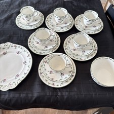 Shelley Trailing Rose Tea Set For 6 Cups Saucers Plates C1936 20 Piece