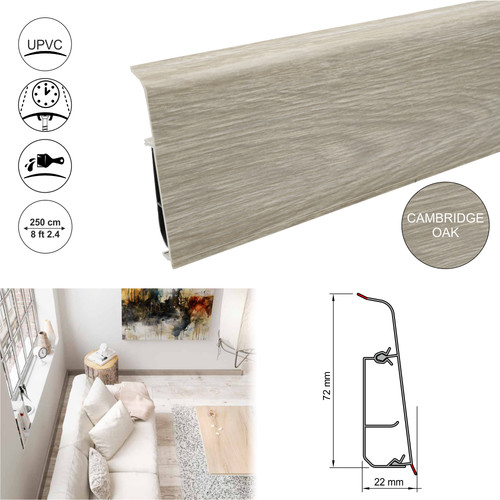 Pvc skirting board - 2.5m, &