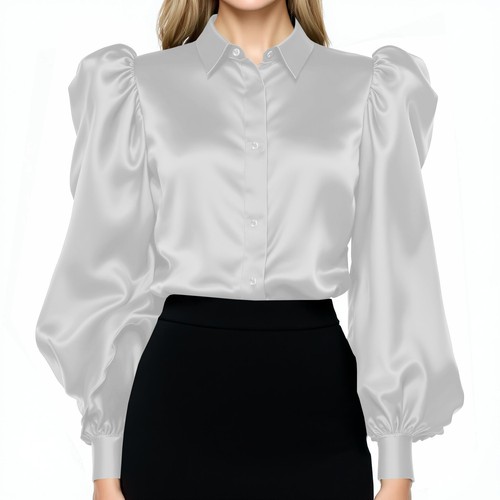 Women satin puff - satin,