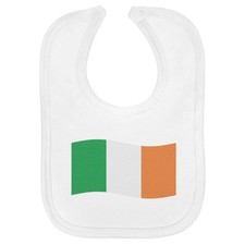 'Waving Irish Flag' Soft Cotton Baby Bib (BI00055832)