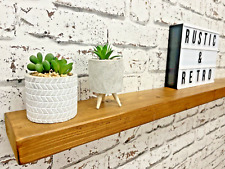 narrow floating shelf 12cm deep solid wood handmade shelf with brackets