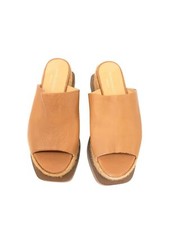 Paloma Barcelo Womens tan leather woven wedge mules  shoe  size UK 3