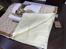 BURBERRY Genuine DEER / TB Monogram Reversible SILK Throw Blanket Duvet NEW