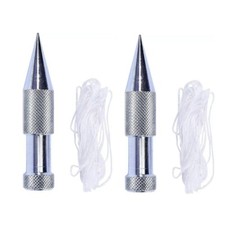 2x Silver Metal Steel Plumb Plum Bob Line Building Bricklaying Decorating NEW