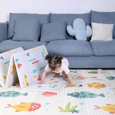Extra Large 2 Side Baby Play Mat Crawling Soft Folding Cartoon Waterproof Carpet