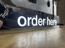 Illuminated Shop Sign Lighting “ORDER HERE” Operates Off Mains Electricity