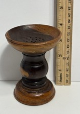 Antique 18-19th C. Lignum Vitae Wood Wooden Ink Sander Dryer Pounce Pot