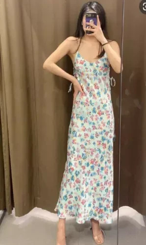 Zara printed satin - satin, drerss