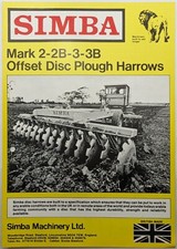 Original Simba Offset Disc Plough Harrows Brochure, c 1980's, Mk 2, 3B, 3 & 3B