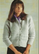  Ladies Chunky Easy Knit Cardigan Knitting Pattern  28-44" 1229  