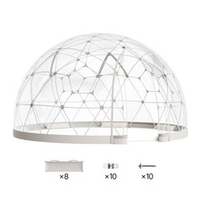 Uimoso 12x7.2 ft Outdoor Clear Dome Tent for 4-7 People, Garden Geodesic Design