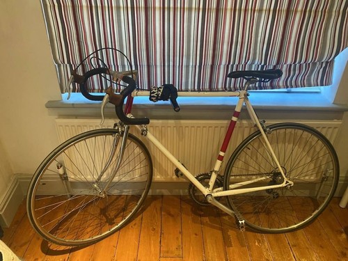 White red hipster city bike - white/red,