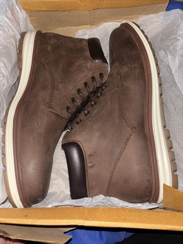 Men brown leather boots - brown,