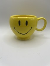 Teleflora Yellow Smiley Mug Oversized Coffee Cup Vintage Happy Face Emoji