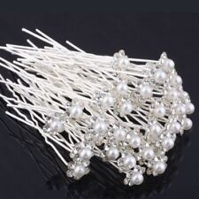 5 Bobby Pearl Flower Diamante Crystal Hair Pins Clips Prom Wedding Bridal Party