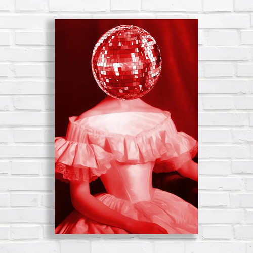 Disco ball mirrored - mirrored, red