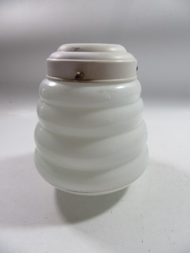 Art deco white milk glass - white,