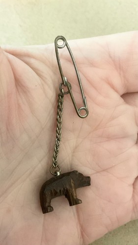 Vintage miniature carved bear - vintage,