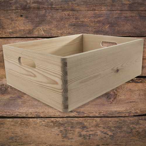Stackable wooden crate box - wooden,