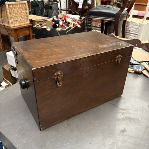 Vintage wood storage chest - vintage,