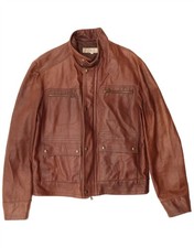 VINTAGE Mens Leather Jacket IT