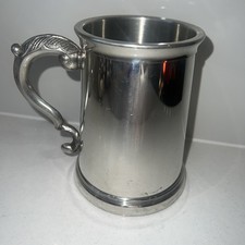 ENGLISH PEWTER TANKARD WITH