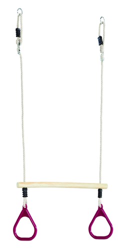 Wooden trapeze bar with - with, purple