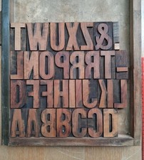 Vintage WOODEN Letterpress PRINTING BLOCKS 6.8cm High. Choose Your Letter.
