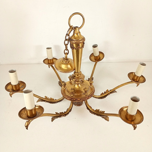 Ornate vintage brass light - ornate, 6-light