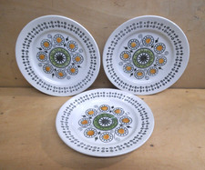 Three Retro Tea Plates