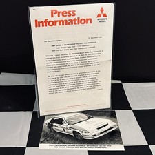 MITSUBISHI GALANT VR-4 1989 MANX RALLY BRITISH OPEN PRESS RELEASE WITH PHOTO