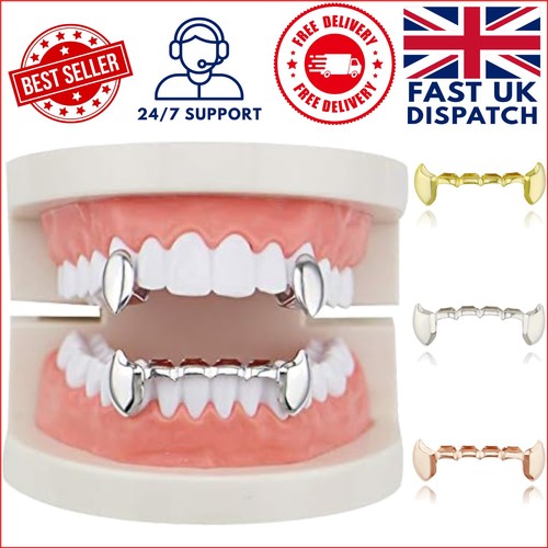18k gold plated grillz vampire - 18k,