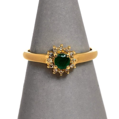 Pre owned 14ct gold emerald - pre-owned,