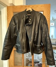 Vintage Waddingtons Leather Motorcycle Biker Jacket Size 44 UK Large Great Condi
