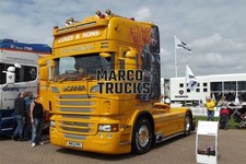 Truck Photo Scania R 580 Tractor Unit UK Yellow COLES & SONS CENTURION #i8rs