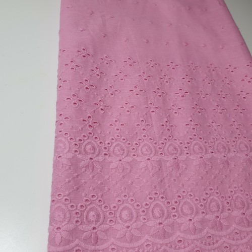 Pink 100 cotton broderie - pink,