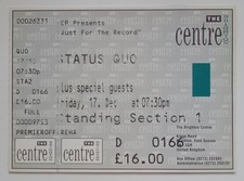 STATUS QUO CONCERT TICKET STUB