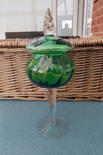 Green glass apothecary - apothecary, jar